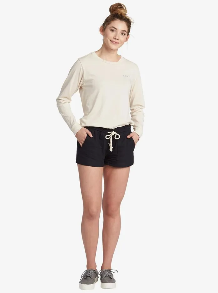 Roxy Shorts Oceanside Elasticized Shorts True Black 8211 Women Roxy Shorts Oceanside Elasticized Shorts True Black 8211 Women