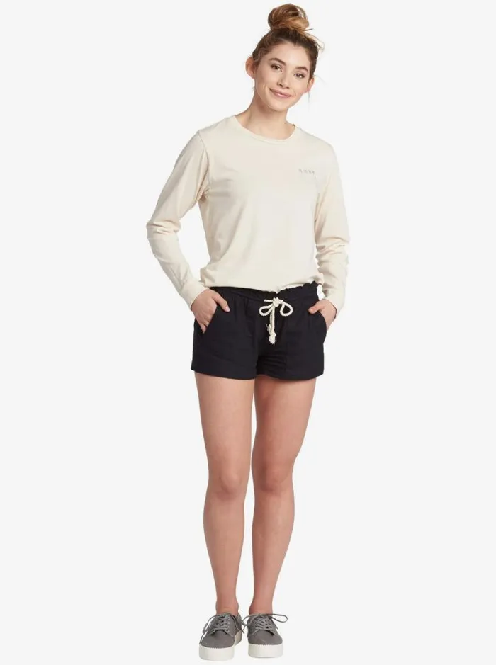 Roxy Shorts Oceanside Elasticized Shorts True Black 8211 Women Roxy Shorts Oceanside Elasticized Shorts True Black 8211 Women