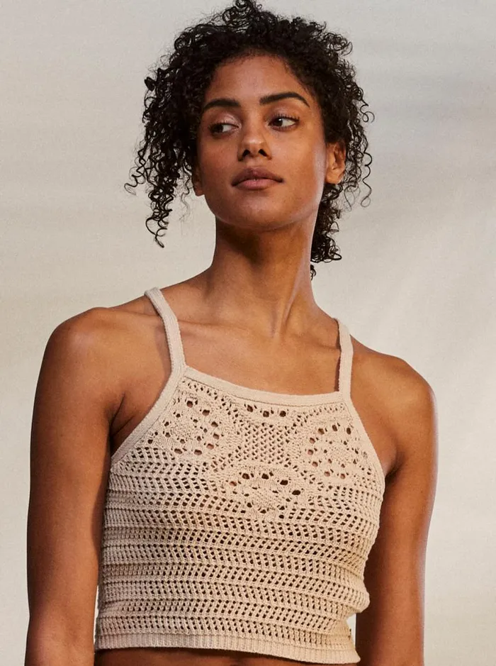 Roxy Sweaters Malibu Crush Knitted Halter Top Tapioca 8211 Women