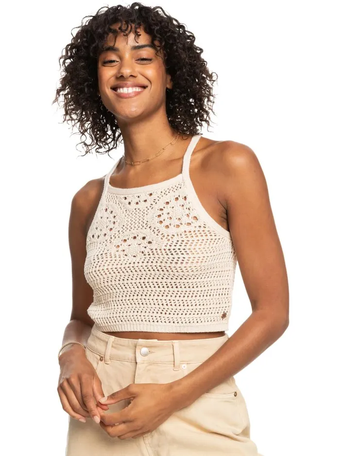 Roxy Sweaters Malibu Crush Knitted Halter Top Tapioca 8211 Women