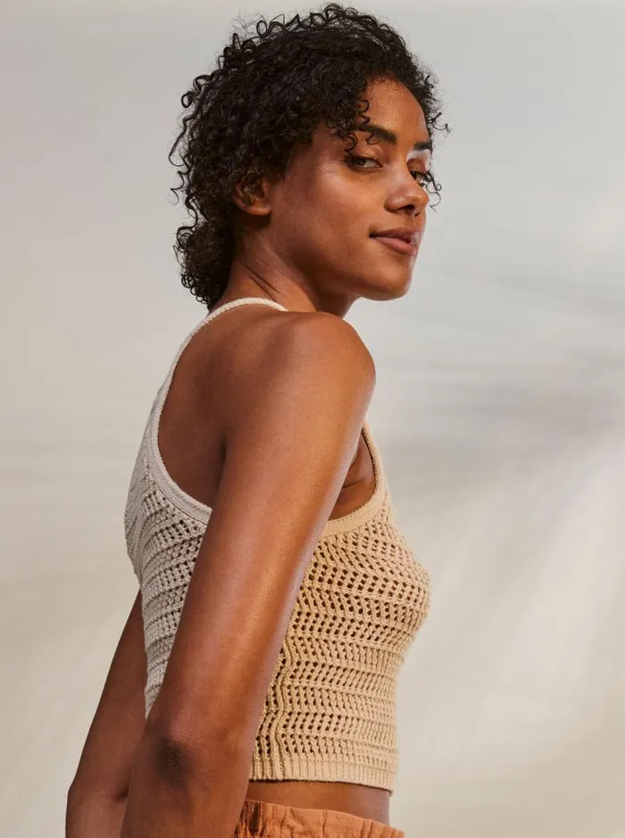 Roxy Sweaters Malibu Crush Knitted Halter Top Tapioca 8211 Women