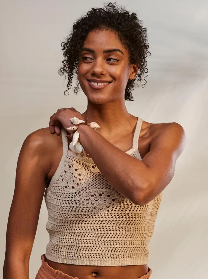 Roxy Sweaters Malibu Crush Knitted Halter Top Tapioca 8211 Women