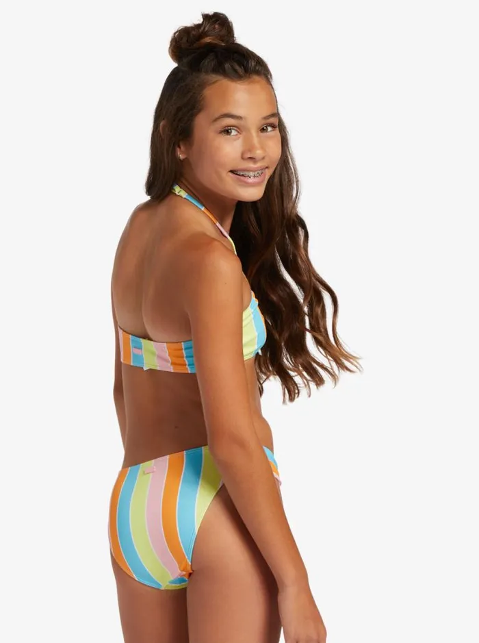 Roxy Swim Girl039s 416 Last In Paradise Two Piece Bandeau Bikini Set For Girls Bachelor Button Rainbow Rays 8211 Kids