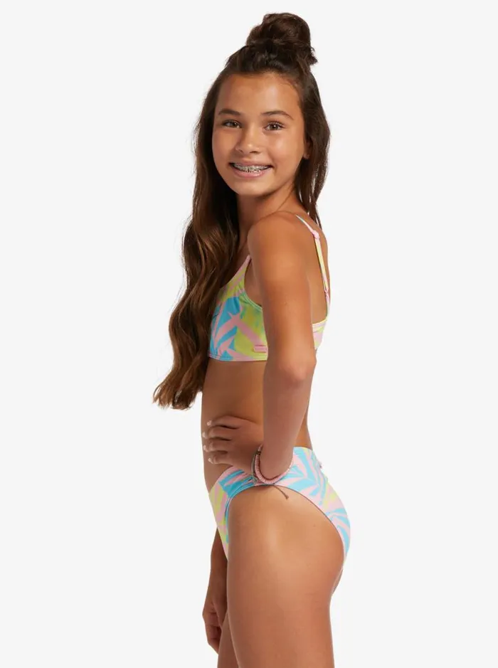 Roxy Swim Girl039s 416 Palms Colors Two Piece Bralette Bikini Set For Girls Daiquiri Green All Palmed O Rg 8211 Kids