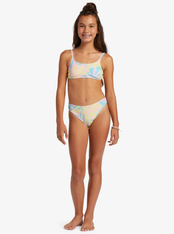 Roxy Swim Girl039s 416 Palms Colors Two Piece Bralette Bikini Set For Girls Daiquiri Green All Palmed O Rg 8211 Kids