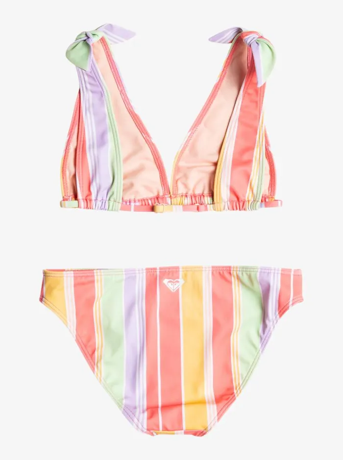 Roxy Swim Girl039s 716 Ocean Treasure Elongated Tri Two Piece Swimsuit Sunkissed Coral Salty Sunset 8211 Kids Roxy Swim Girl039s 716 Ocean Treasure Elongated Tri Two Piece Swimsuit Sunkissed Coral Salty Sunset 8211 Kids