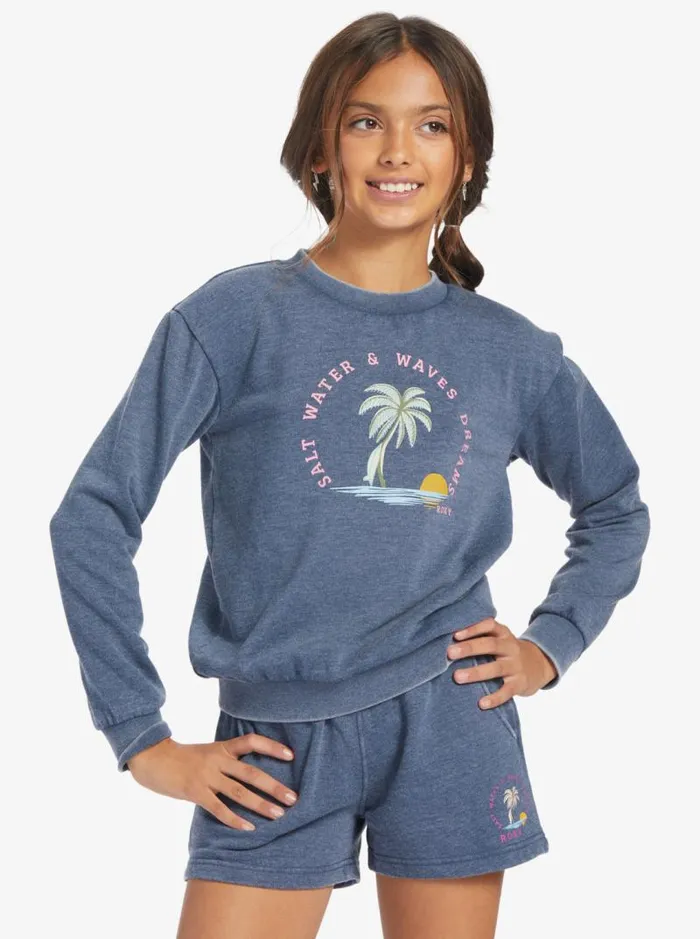 Roxy Tops Girl039s 416 Music And Me A Sweatshirt Mood Indigo 8211 Kids