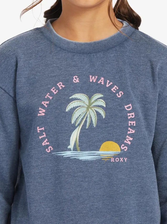 Roxy Tops Girl039s 416 Music And Me A Sweatshirt Mood Indigo 8211 Kids