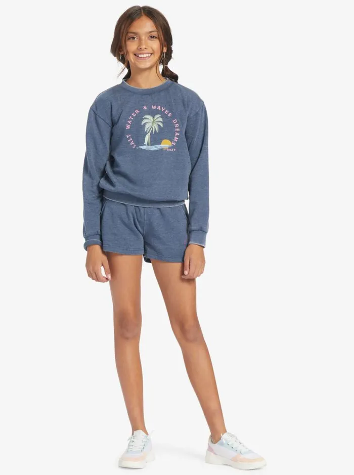Roxy Tops Girl039s 416 Music And Me A Sweatshirt Mood Indigo 8211 Kids