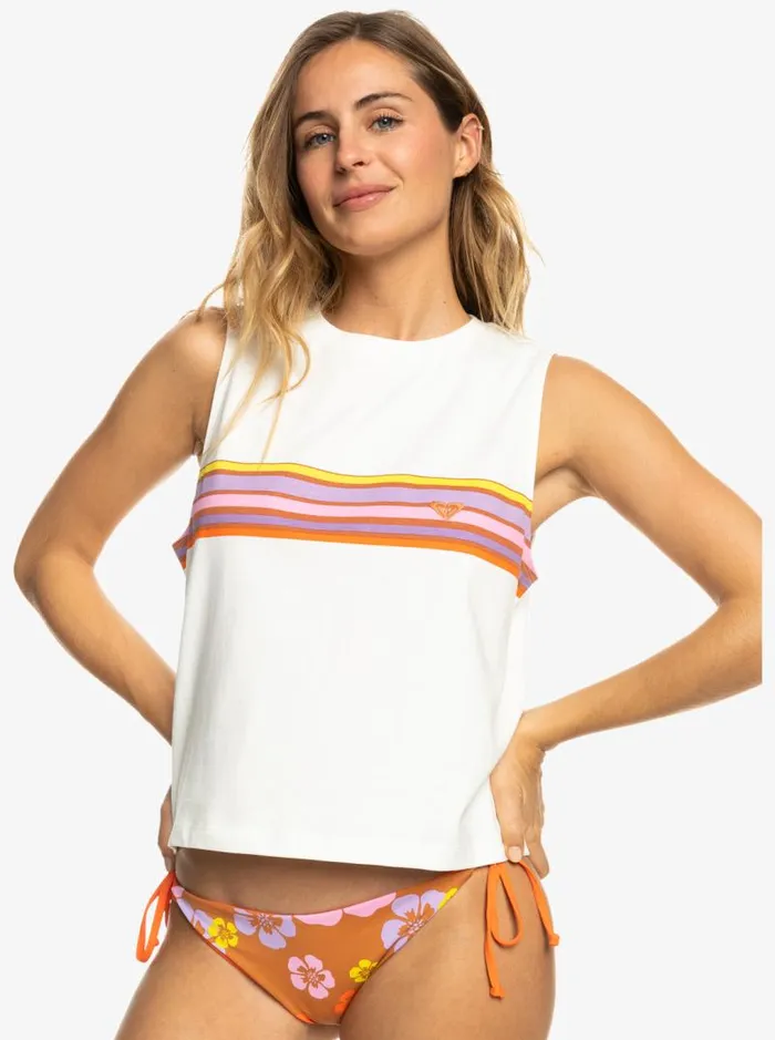 Roxy Tops SurfKindKate Sleeveless TShirt Snow White 8211 Women