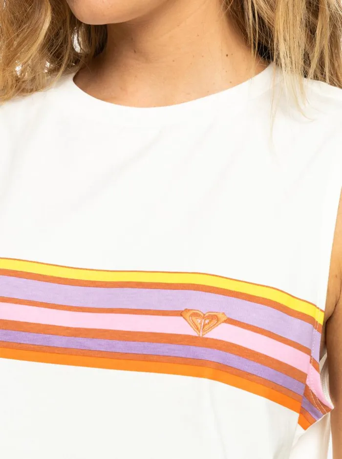 Roxy Tops SurfKindKate Sleeveless TShirt Snow White 8211 Women Roxy Tops SurfKindKate Sleeveless TShirt Snow White 8211 Women