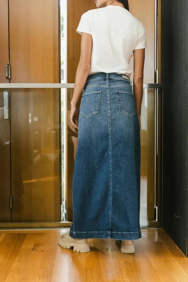 Ruth Denim Skirt Medium Wash Women Bohme Skirts