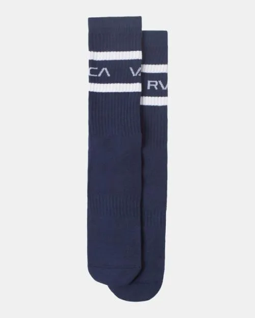 Rvca 2 Pack Striped Crew Socks Denim SportMen Other Accessories