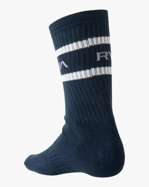 Rvca 2 Pack Striped Crew Socks Denim SportMen Other Accessories