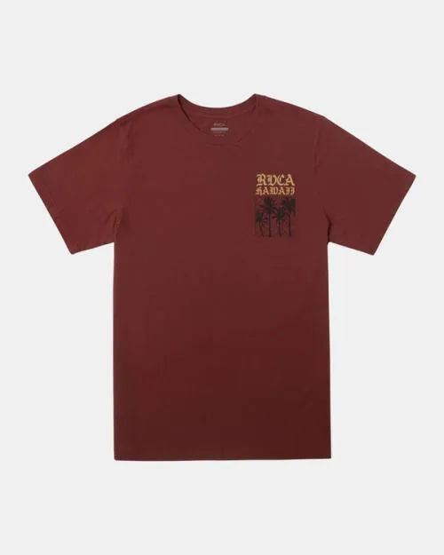 Rvca Aloha Fence TShirt Red Earth Men Short Sleeves