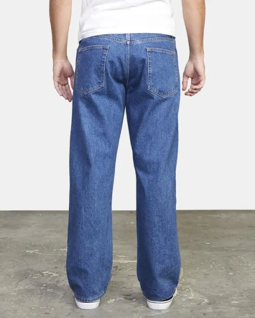 Rvca Americana Relaxed Fit Denim Jeans Blue Collar Men Denim