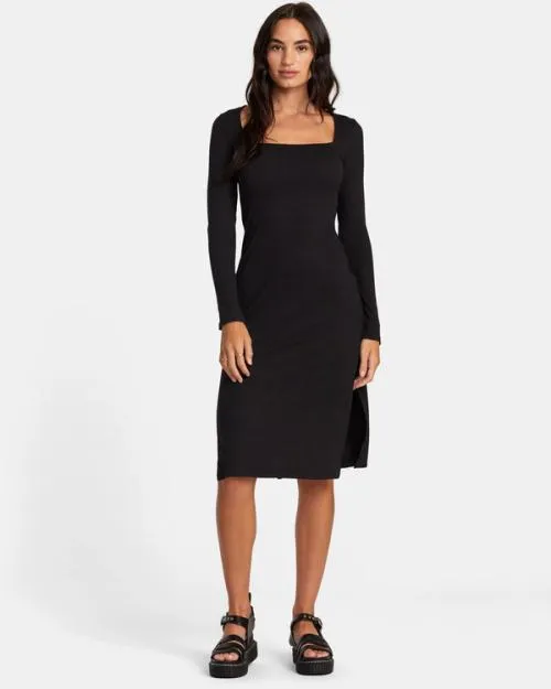 Rvca Avenue Rib Knit Dress Rvca Black Women Dresses and Rompers