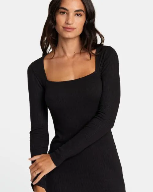 Rvca Avenue Rib Knit Dress Rvca Black Women Dresses and Rompers