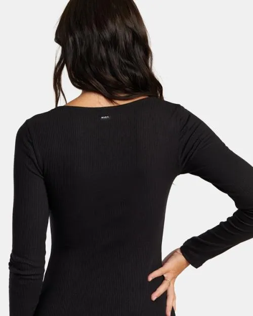 Rvca Avenue Rib Knit Dress Rvca Black Women Dresses and Rompers