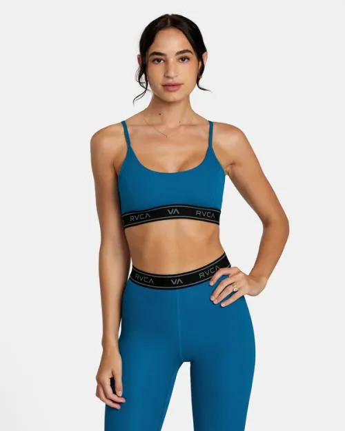 Rvca Base Sports Bra Teal SportWomen Tops