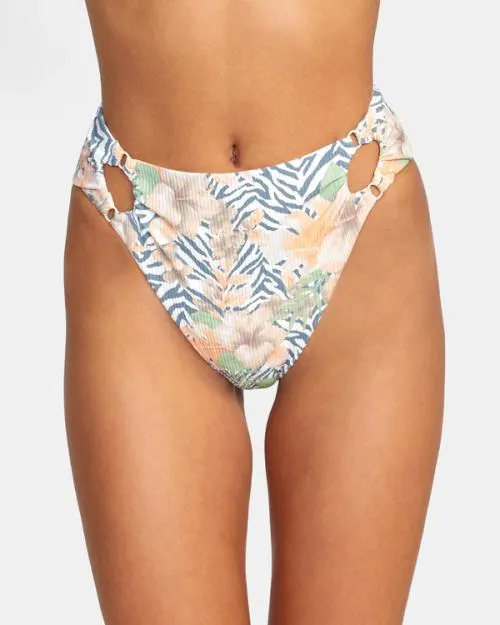 Rvca Bazaar High Rise Cheeky Bikini Bottoms Multi Women Bikini Bottoms