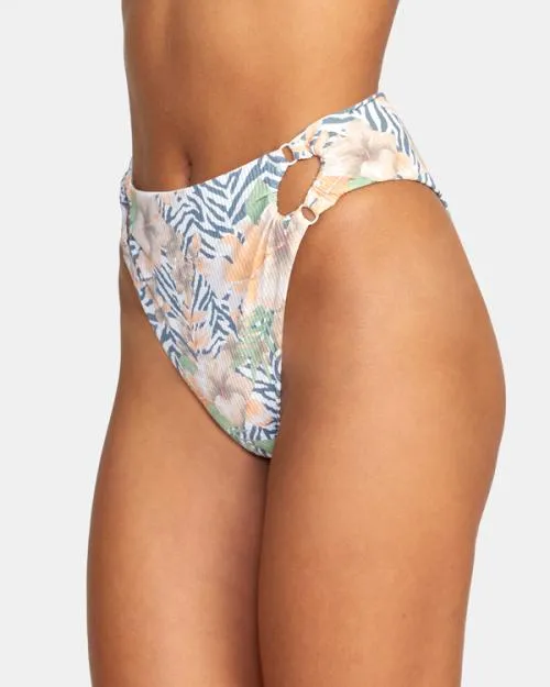 Rvca Bazaar High Rise Cheeky Bikini Bottoms Multi Women Bikini Bottoms