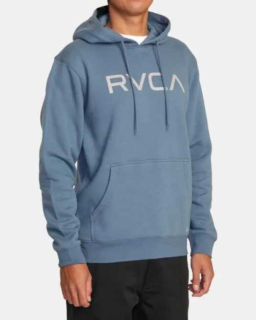 Rvca Big Pullover Hoodie Industrial Blue Men Hoodies and Sweatshirts