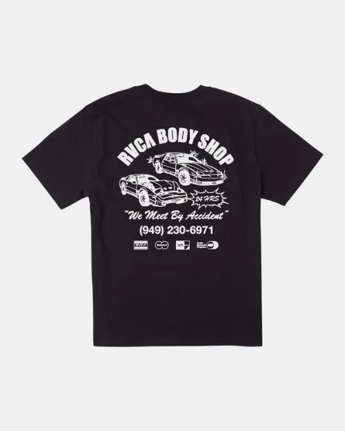 Rvca Body Shop Tee Black Men Short Sleeves