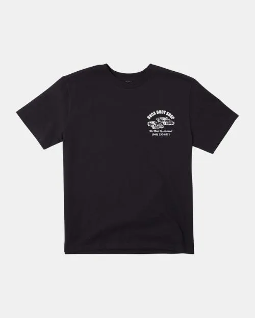 Rvca Body Shop Tee Black Men Short Sleeves