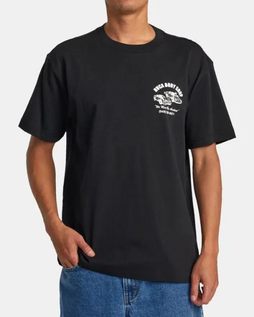 Rvca Body Shop Tee Black Men Short Sleeves