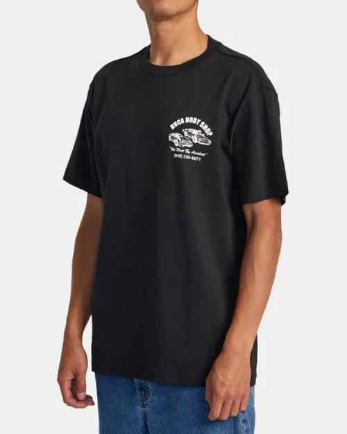 Rvca Body Shop Tee Black Men Short Sleeves