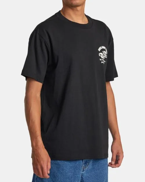 Rvca Body Shop Tee Black Men Short Sleeves