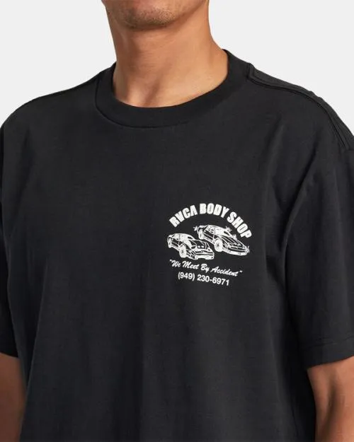 Rvca Body Shop Tee Black Men Short Sleeves
