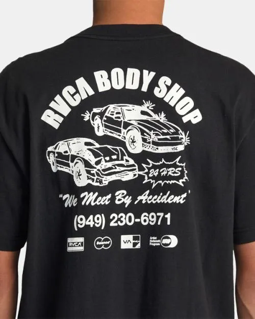 Rvca Body Shop Tee Black Men Short Sleeves