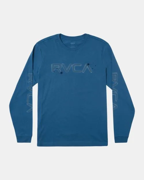 Rvca Boy039s Big Airbrush Long Sleeve TShirt Cool Blue Boys Tees and Tanks