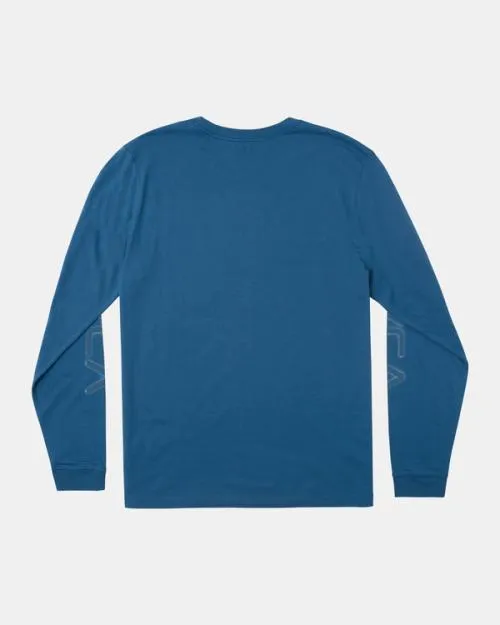 Rvca Boy039s Big Airbrush Long Sleeve TShirt Cool Blue Boys Tees and Tanks