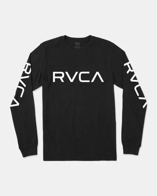 Rvca Boy039s Big Long Sleeve Tee Blackwhite Boys Tees and Tanks