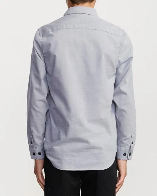 Rvca Boys That039ll Do Stretch Long Sleeve Shirt Pavement Boys Shirts and Flannels