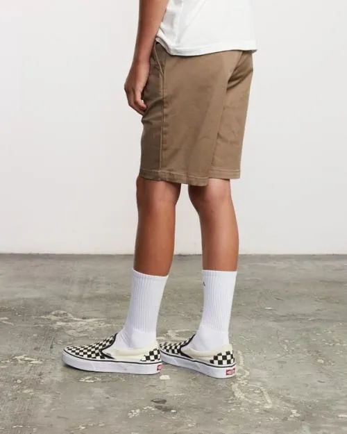 Rvca Boys Weekday Stretch Short Dark Khaki Boys Shorts
