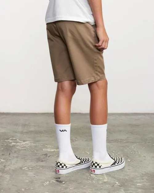 Rvca Boys Weekday Stretch Short Dark Khaki Boys Shorts