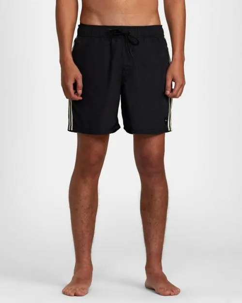 Rvca Breakout Elastic Waist Boardshorts 16034 Black Men Boardshorts
