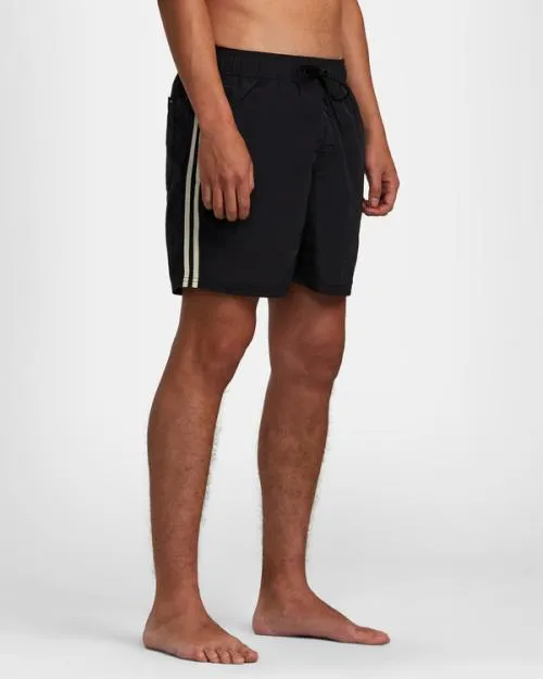 Rvca Breakout Elastic Waist Boardshorts 16034 Black Men Boardshorts