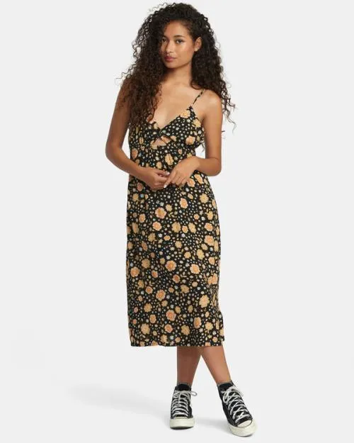 Rvca Breakthrough Midi Dress Rvca Black Women Dresses and Rompers