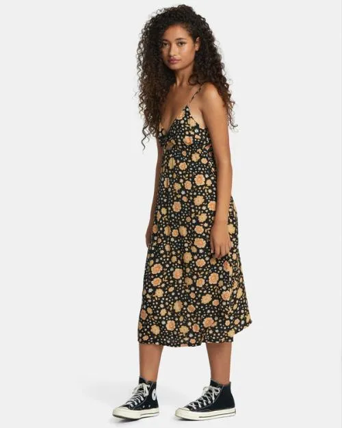 Rvca Breakthrough Midi Dress Rvca Black Women Dresses and Rompers