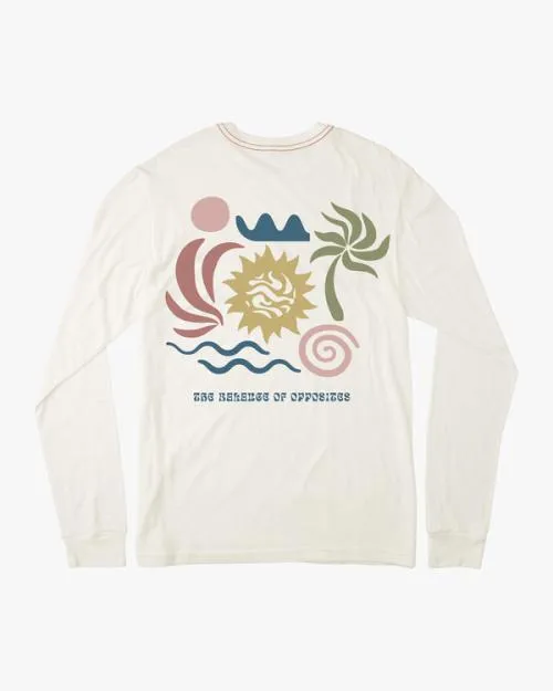 Rvca Breeze Long Sleeve Tee Antique White Men Tees and Tanks