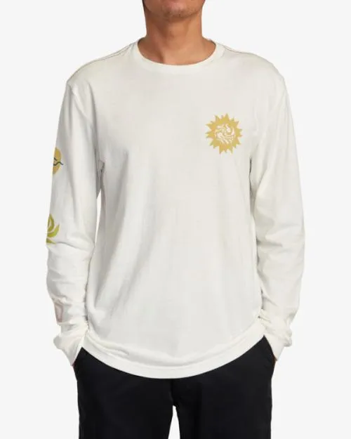 Rvca Breeze Long Sleeve Tee Antique White Men Tees and Tanks