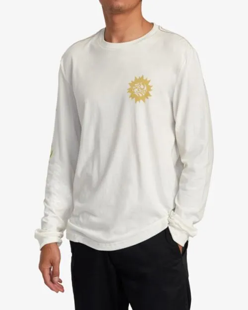 Rvca Breeze Long Sleeve Tee Antique White Men Tees and Tanks