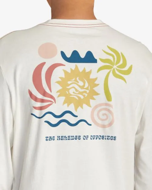 Rvca Breeze Long Sleeve Tee Antique White Men Tees and Tanks