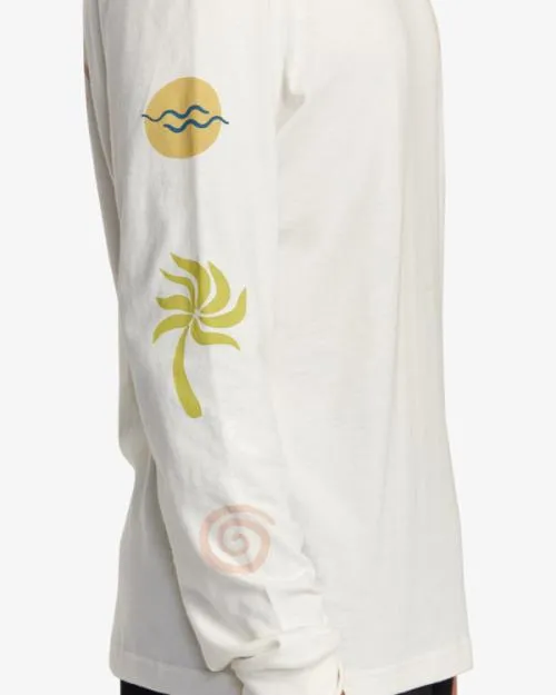 Rvca Breeze Long Sleeve Tee Antique White Men Tees and Tanks