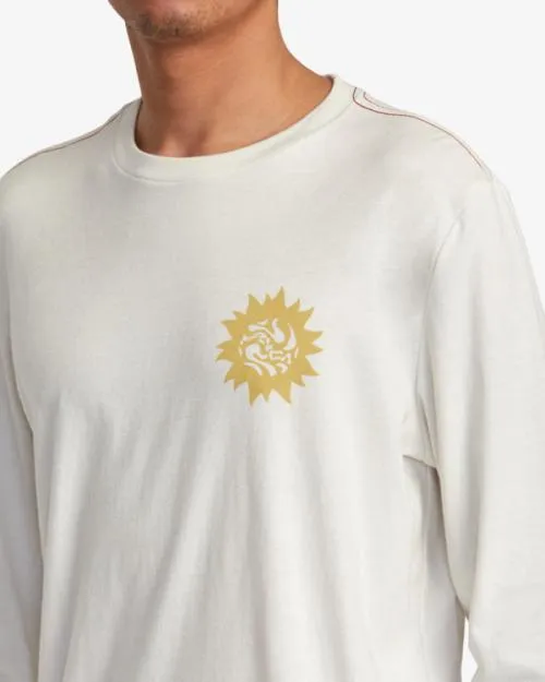 Rvca Breeze Long Sleeve Tee Antique White Men Tees and Tanks